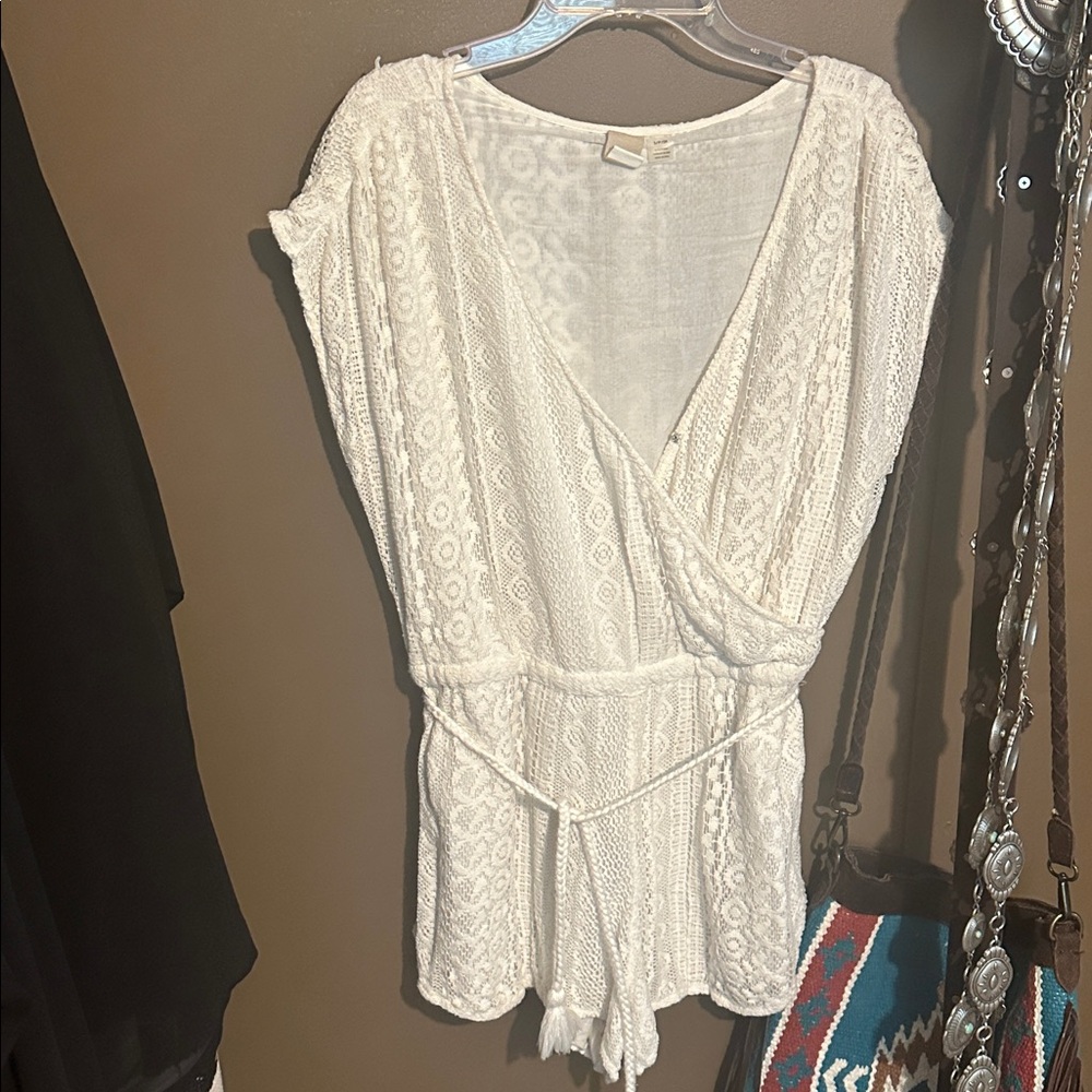 Roxy Cream Lace Romper